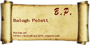 Balogh Polett névjegykártya